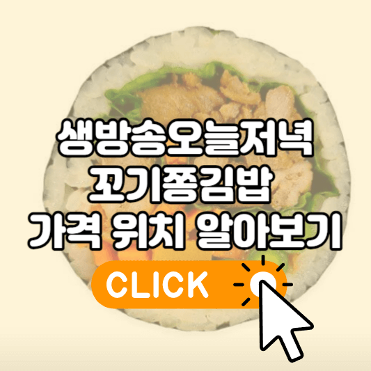 생방송오늘저녁 꼬기쫑김밥