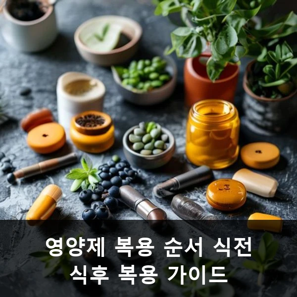 영양제 복용 순서 식전 식후 복용 가이드 관련 대표 이미지