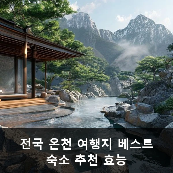 전국 온천 여행지 베스트 숙소 추천 효능 관련 대표 이미지